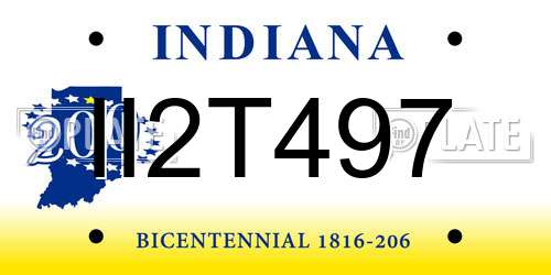 II2T497 Indiana License Plate
