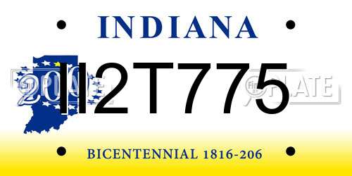 II2T775 Indiana License Plate