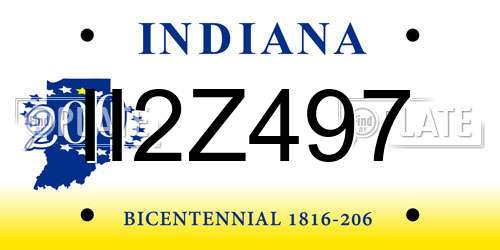 II2Z497 Indiana License Plate