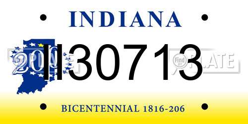 II30713 Indiana License Plate