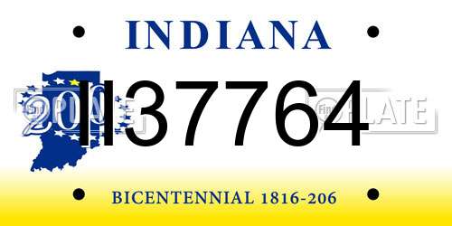 II37764 Indiana License Plate