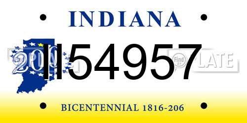 II54957 Indiana License Plate