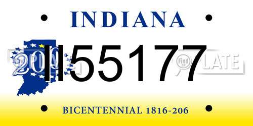 II55177 Indiana License Plate