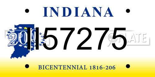 II57275 Indiana License Plate