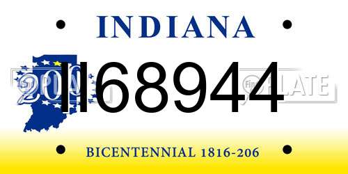 II68944 Indiana License Plate