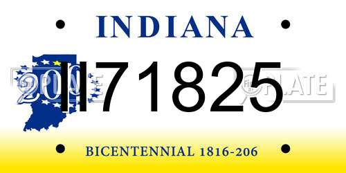 II71825 Indiana License Plate