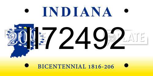 II72492 Indiana License Plate
