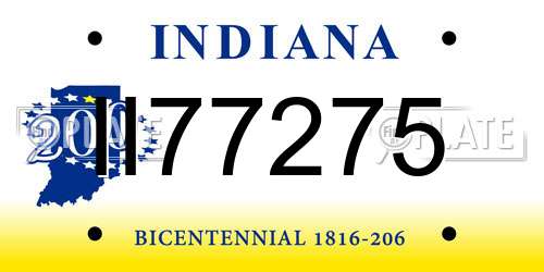 II77275 Indiana License Plate