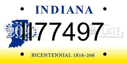 II77497 Indiana License Plate