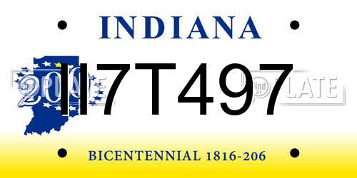II7T497 Indiana License Plate