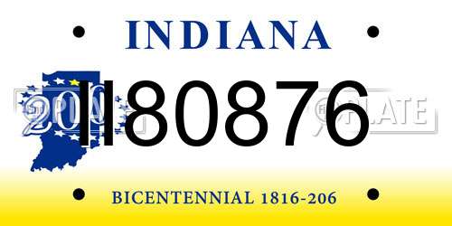 II80876 Indiana License Plate