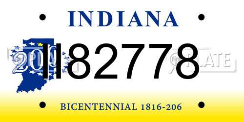 II82778 Indiana License Plate