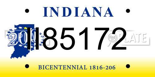 II85172 Indiana License Plate