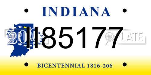II85177 Indiana License Plate