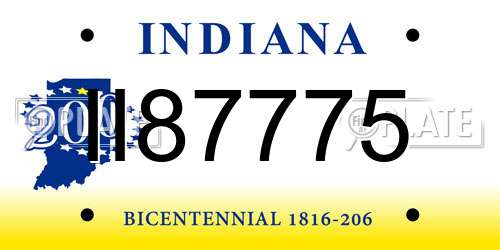II87775 Indiana License Plate