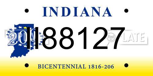 II88127 Indiana License Plate