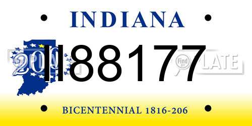 II88177 Indiana License Plate