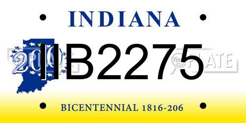 IIB2275 Indiana License Plate
