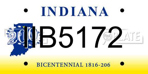 IIB5172 Indiana License Plate