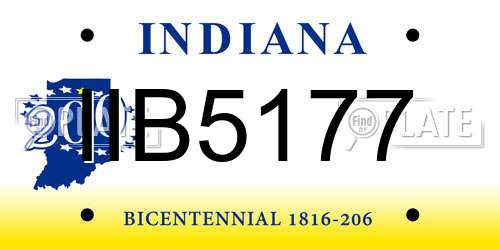 IIB5177 Indiana License Plate