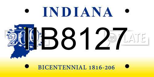 IIB8127 Indiana License Plate
