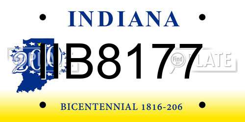 IIB8177 Indiana License Plate