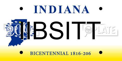 IIBSITT Indiana License Plate