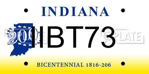 IIBT73 Indiana License Plate