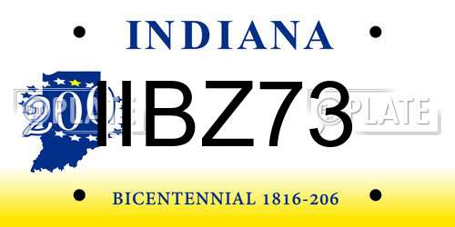 IIBZ73 Indiana License Plate