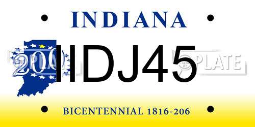 IIDJ45 Indiana License Plate