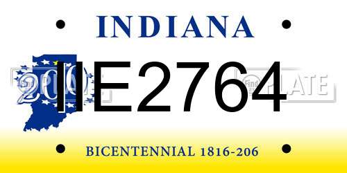 IIE2764 Indiana License Plate