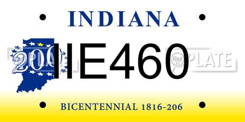 IIE460 Indiana License Plate