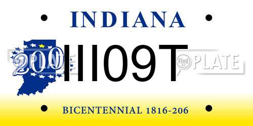 III09T Indiana License Plate
