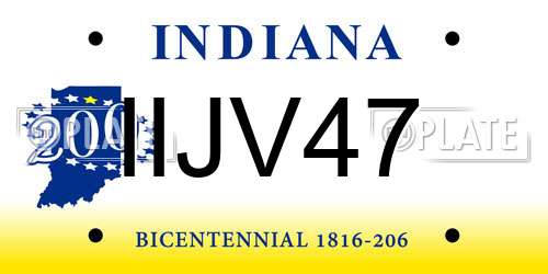 IIJV47 Indiana License Plate