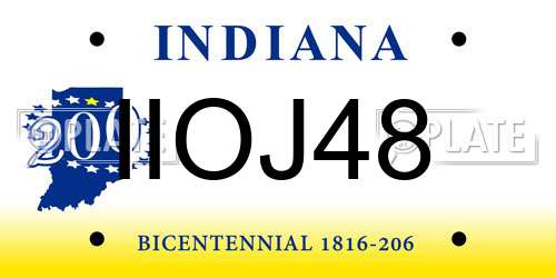IIOJ48 Indiana License Plate