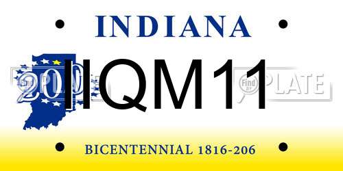 IIQM11 Indiana License Plate