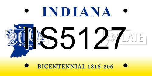 IIS5127 Indiana License Plate