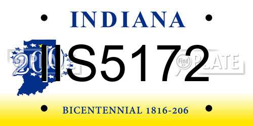 IIS5172 Indiana License Plate