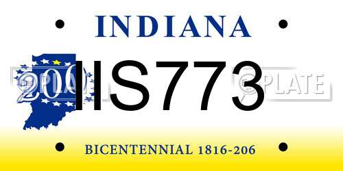 IIS773 Indiana License Plate