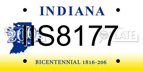 IIS8177 Indiana License Plate