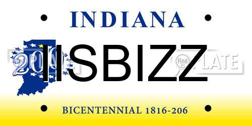 IISBIZZ Indiana License Plate