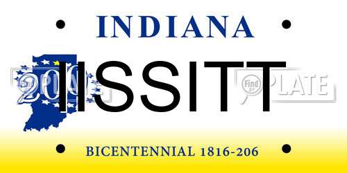 IISSITT Indiana License Plate