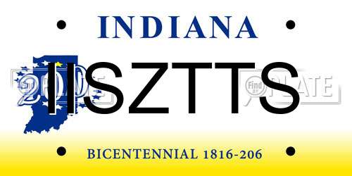 IISZTTS Indiana License Plate