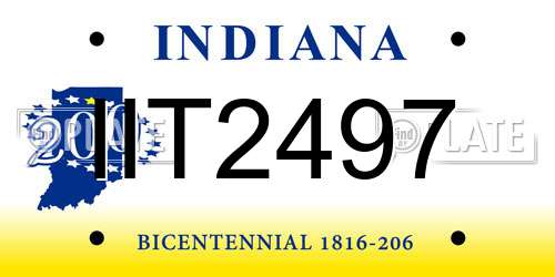 IIT2497 Indiana License Plate