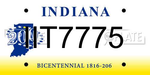 IIT7775 Indiana License Plate