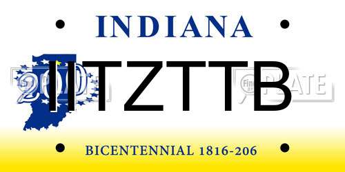 IITZTTB Indiana License Plate