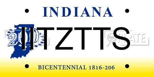 IITZTTS Indiana License Plate