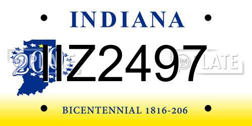 IIZ2497 Indiana License Plate