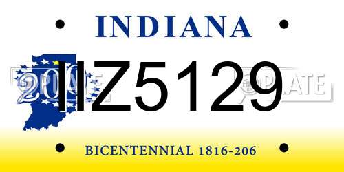 IIZ5129 Indiana License Plate
