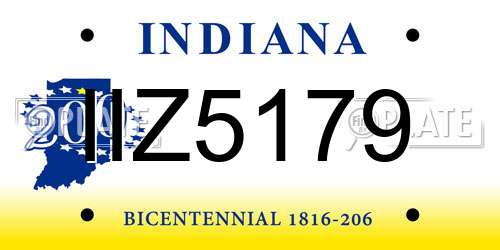 IIZ5179 Indiana License Plate